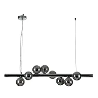 Люстра подвесная Onda V000116 Indigo чёрная на 8 ламп, основание хром в стиле хай-тек шар Люстра подвесная Onda V000116 Indigo чёрная на 8 ламп, основание хром в стиле хай-тек шар